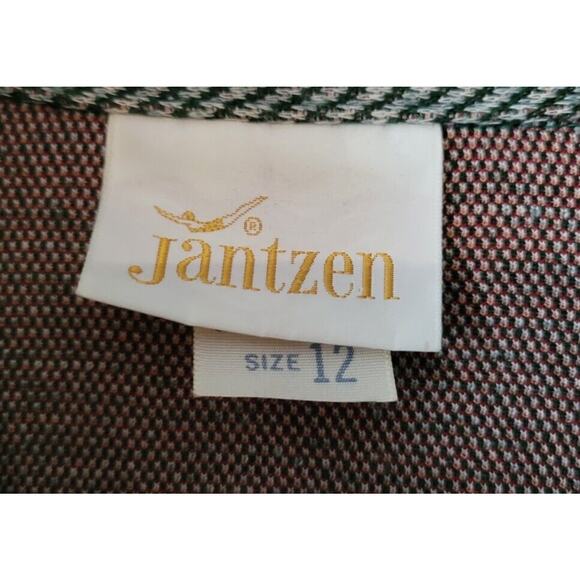 Jantzen Womans Sz. 12 Blazer Jacket 1970s Tweed Zig Zag Green Vintage U.S. Made - Picture 5 of 12